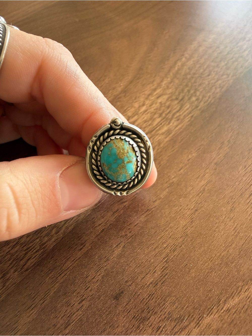 Turquoise Stone Silver Ring - Women Jewelry